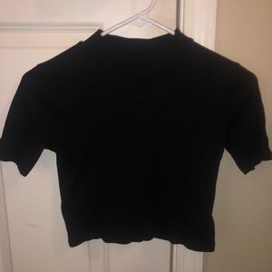 Black high neck crop top